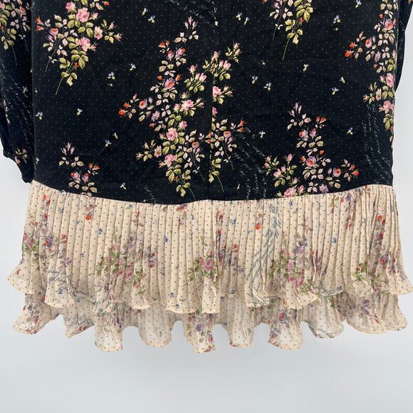 Amur Silk Devin Dress Sz 6 Whimsigoth Floral Romantic Cottage Ruffle Victorian - Picture 7 of 14